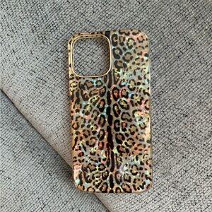 Leopard hologram Print Phone Case 13 pro max